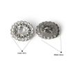 Luxury Hollow Out Pearl Rhinestone Metal Buttons 2Pcs for DIY Sewing Suit Dress Bag Decor Accessory