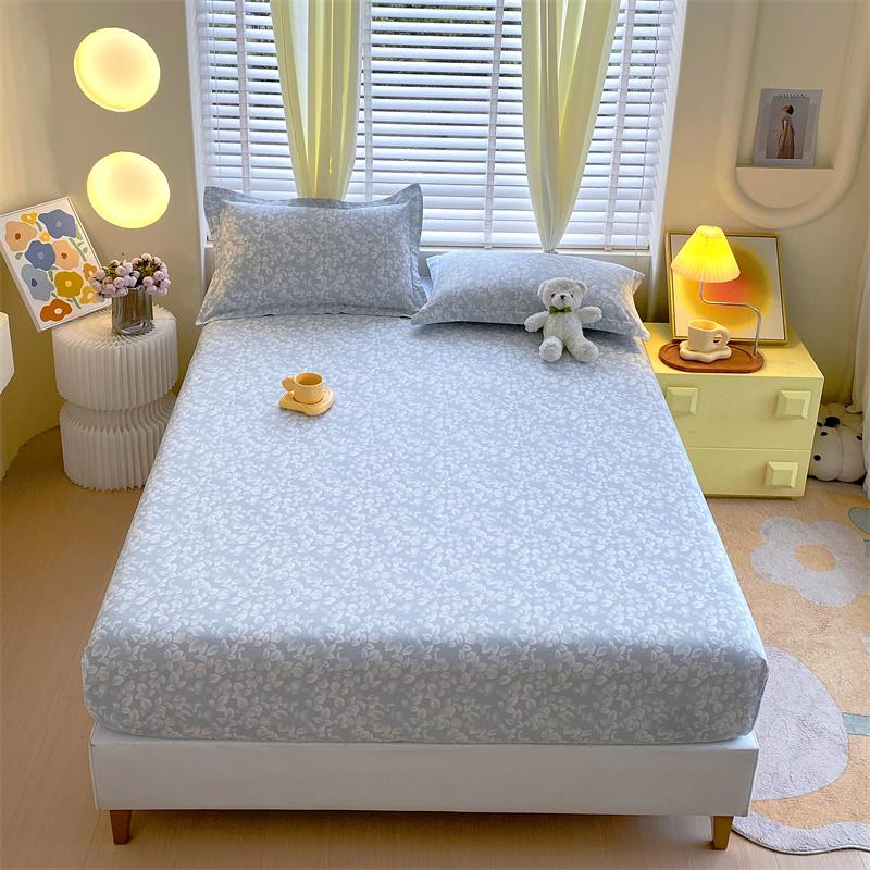 100% Cotton Fitted Sheet Soft Bed Cover Home Elastic Bedsheets Adults Kids Bed Linen Sabanas Para Cama (No Pillowcase)