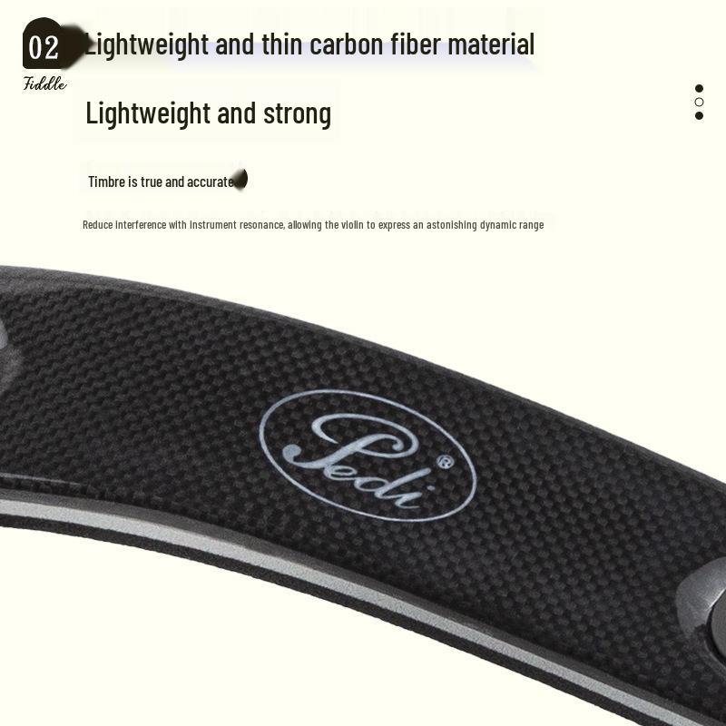 PEDI Super-Light Carbon Fiber Titanium Violin Shoulder Rest & Viola Chin Support