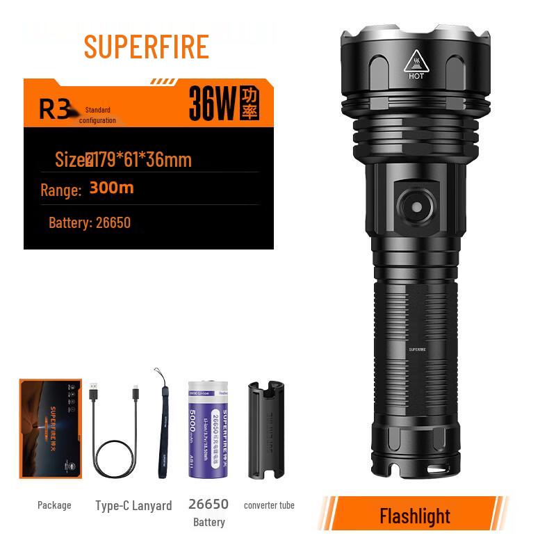 Supfire High-Power Rechargeable LED Flashlight