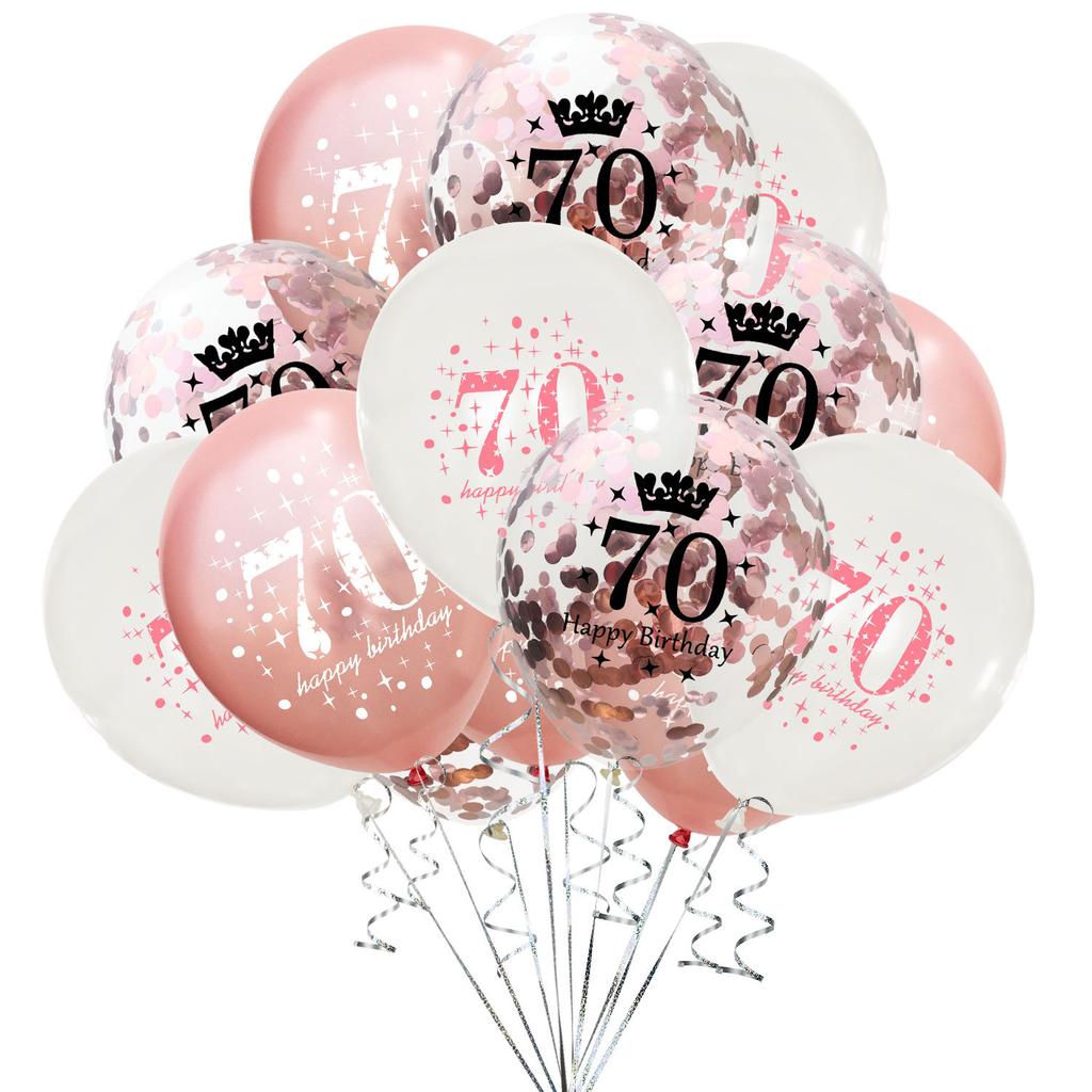 15Pcs 12 Inch 18th 21th 30th 40th 50th 60th 70th 80th Birthday Party Latex Balloons Anniversary Decoration Indoor Outdoor Decor