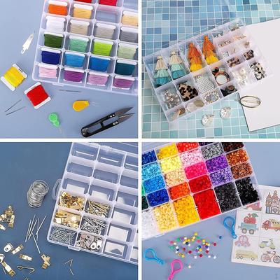 Clear Organizer Box 36 Grids Accessories Storage for Beads Jewelry Rings