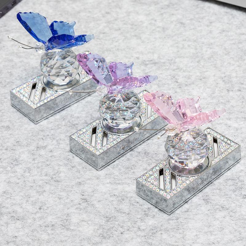 Crystal Swan Car Air Freshener & Perfume Holder - Stylish Interior Ornament