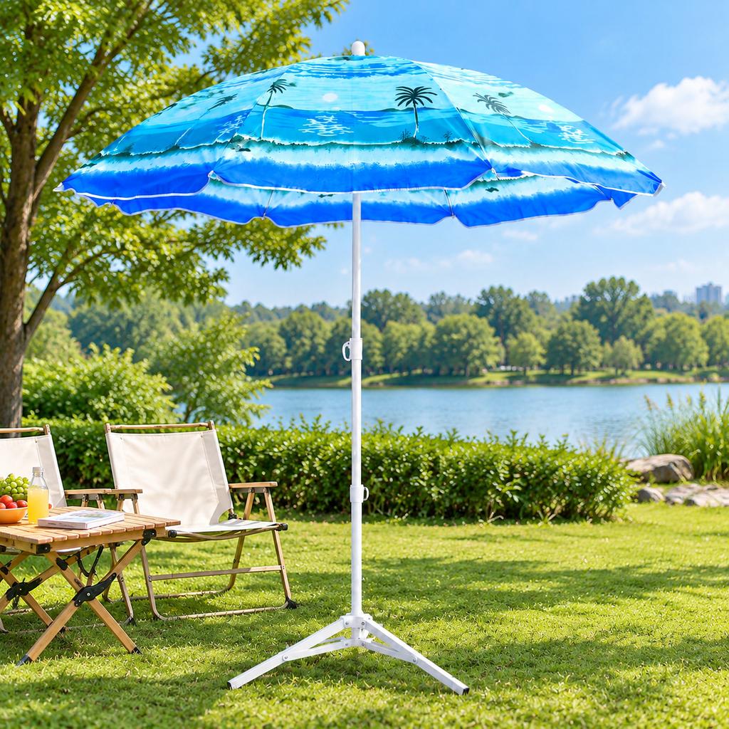 Adult Beach Umbrella with PA++++ Sun Protection, Windproof and Rainproof