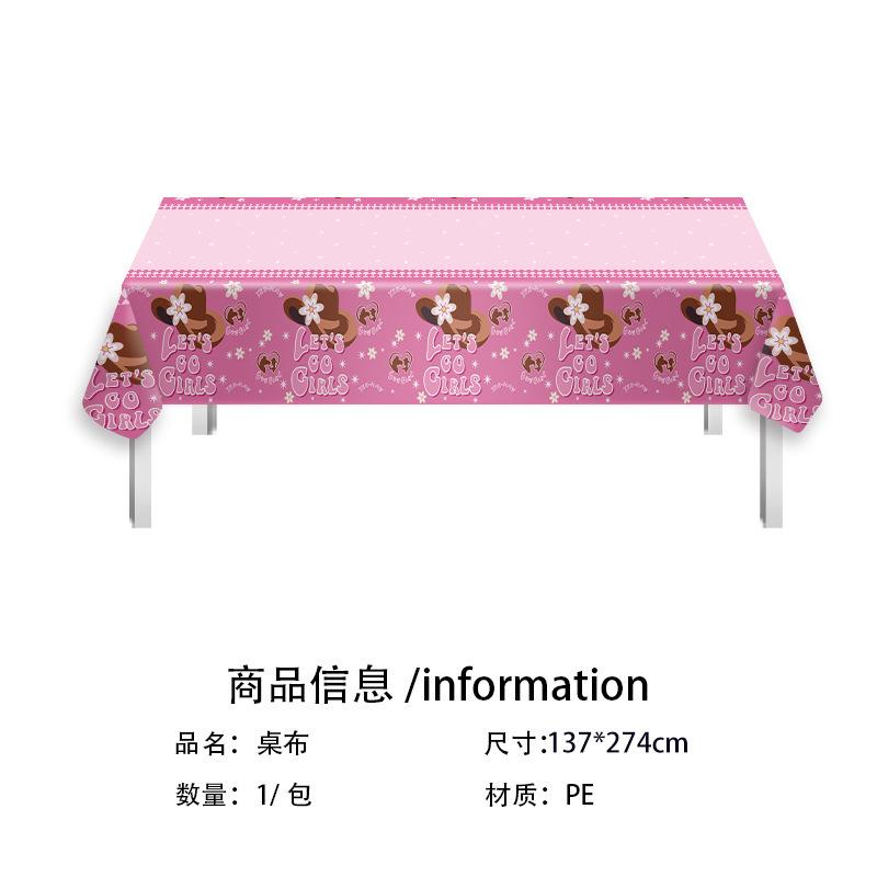 Western Cowboy Theme Pink Cowgirl Theme Birthday Party Paper Plate Paper Cup Paper Tissue Decorative Set