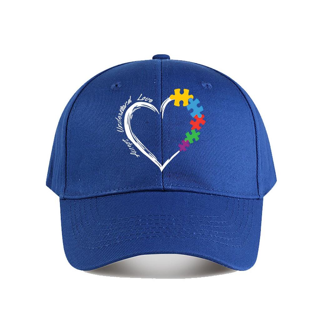 Autism Support Heart Puzzle Baseball Cap Fashion Unisex Sunhat Womens Outdoor Sports Snapback Cap