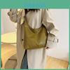 Large Capacity Trendy Solid Color Women's Bag 2023 Autumn New Fashion Street Style Shoulder Crossbody Commuter Tote Bag