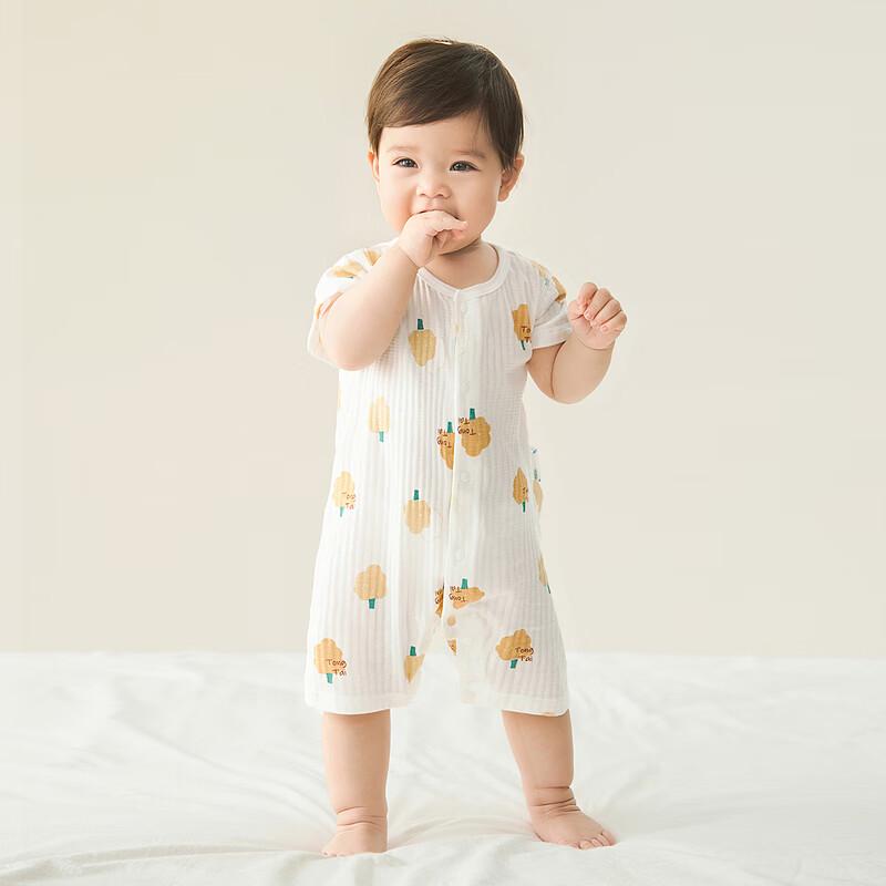 TONGTAI Baby Short Sleeve Cotton Romper 2-piece Set