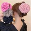 Grampos de Cabelo Vintage Francês com Rosa para Mulheres, Temperamento Avançado, Presilha de Tubarão para Trás, Acessórios de Cabelo