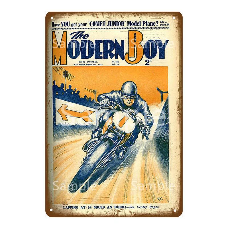 Vintage Race Motorcycle Poster Triumph Metal Tin Plaque Retro Signs For Pub Bar Garage Home Wall Decor 20x30cm YL143