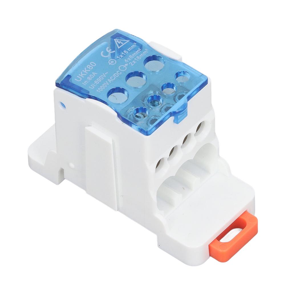 UKK80A Terminal Block Power Junction Box DIN Rail Mount Universal Electric Wire Splitter