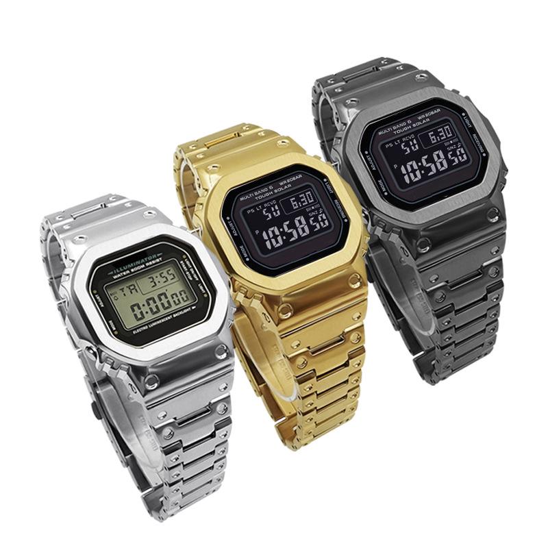 Stainless Steel Replacement Case & Band for Casio G-Shock DW-5600/GW-M5610 Men's Watch