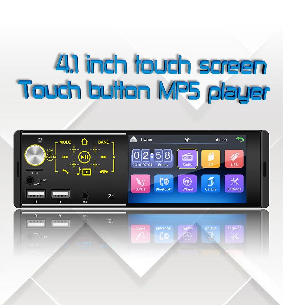 1DIN Touchscreen Dual USB Auto Bluetooth MP5 Player Bunte Lichter Karte U-Disk Radio Integriertes Gerät