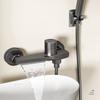 Chrome Brass Basin Faucets Bathroom Shower Faucet  Wall Mounted Triple Tub Faucet Hot and Cold Water Mixing Valve Faucet