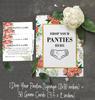 Inkdotpot White Drop Your Panties Bachelorette Party Panty Game Floral Bridal Shower Game 1 SignA    30 Size