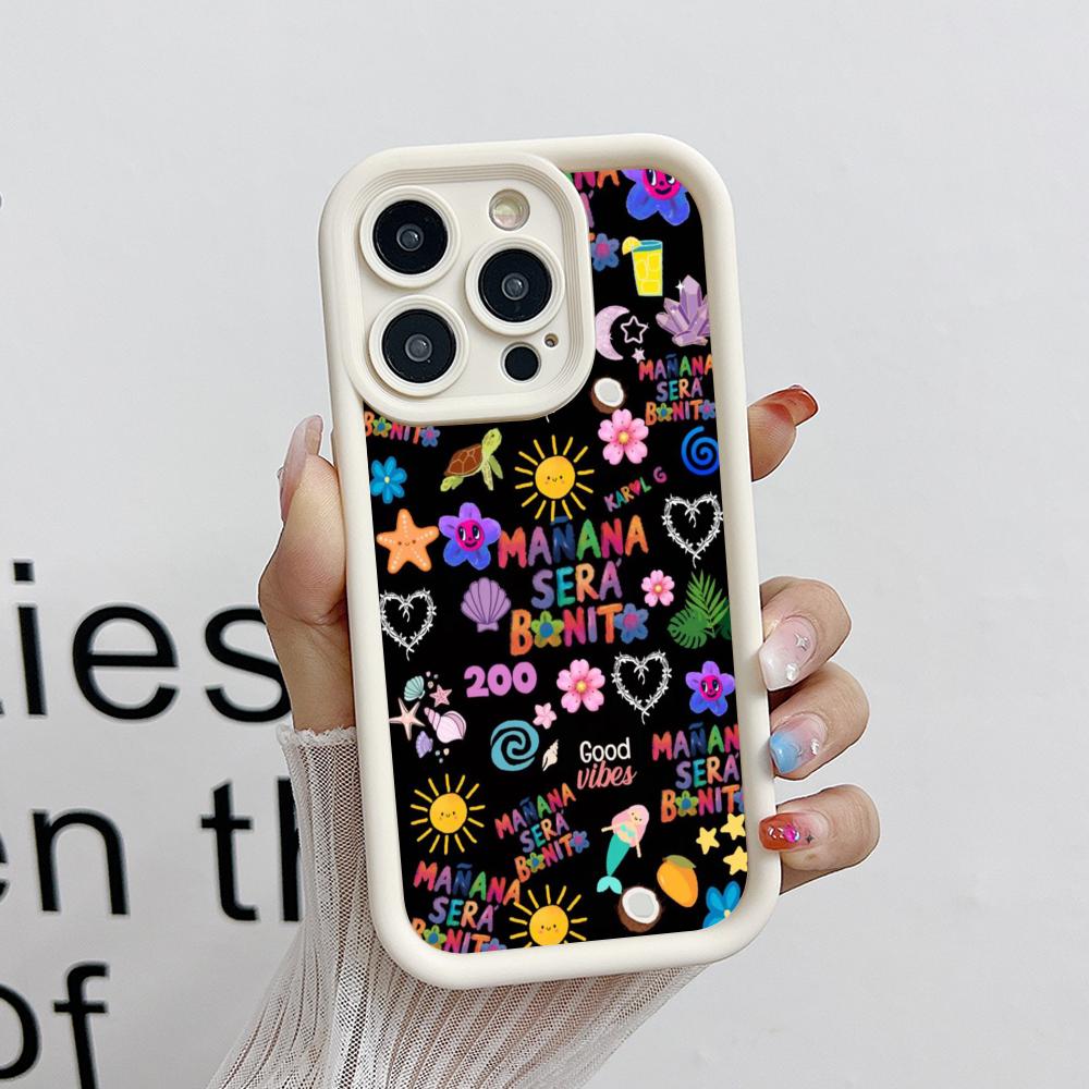 Karol G Latino Mobile Cell Phone Case for iPhone 17 16 15 14 13 12 11 Air Pro Max Plus Thicken TPU Colorful Cover Cover Pretty