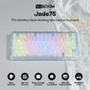 KiiBOOM Jade75 Resin Molded Wireless Mechanical Keyboard with RGB Wireless Gaming Compatible 75% CNC+UV Backlight, BT5.0/USB-C/2.4GHz Keyboard,