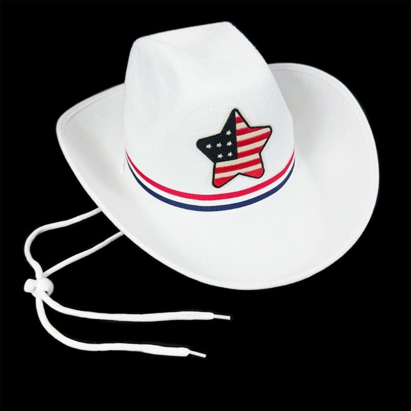 Independence Day Denims Hat Outdoor Activity Western Hat Sun Protection Hat for Festivals and Outdoor Parties
