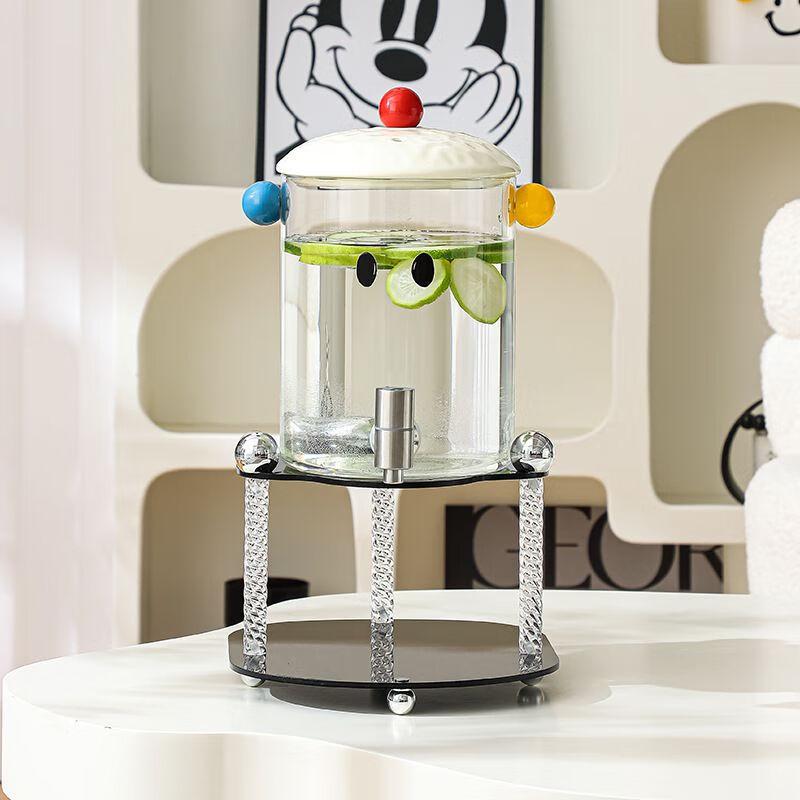 Light Luxury Glass Cold Water Pitcher with Tap