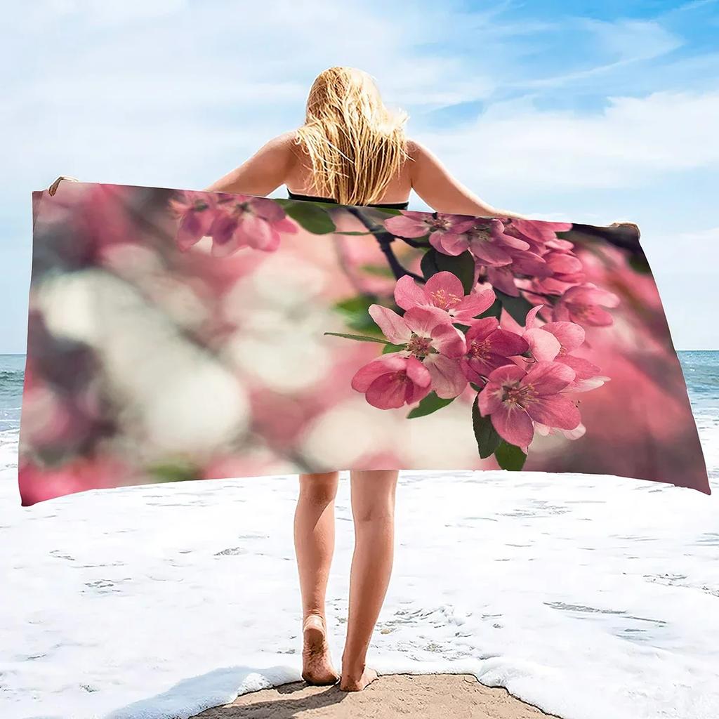 Peach Blossoms Quick Dry Sand Free Beach Towels Absorbent Bath Towels Extra Large Pool Towels for Swimming Bathroom Spa Pool