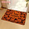 1pc, 2D Flat Printing Halloween Pumpkin Pattern Entrance Mat, Non-Slip Machine Washable Easy Clean Polyester Carpet, Suitable for Home And Outdoor Dec