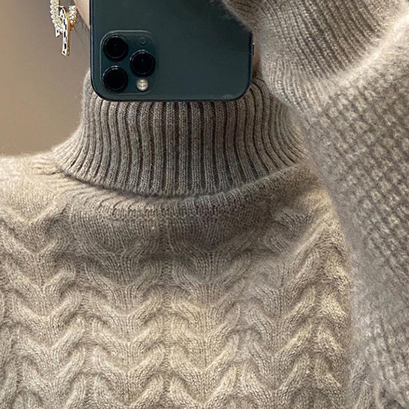 Fashion Turtleneck Sweater Women Autumn Winter Pullover Jumper Pull Streetwear Casual Knitted