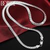 DOTEFFIL 925 Silver 8/16/18/20/22/24 Inch 6mm Side Chain Necklace Bracelet For Woman Men Fashion Charm Wedding Jewelry