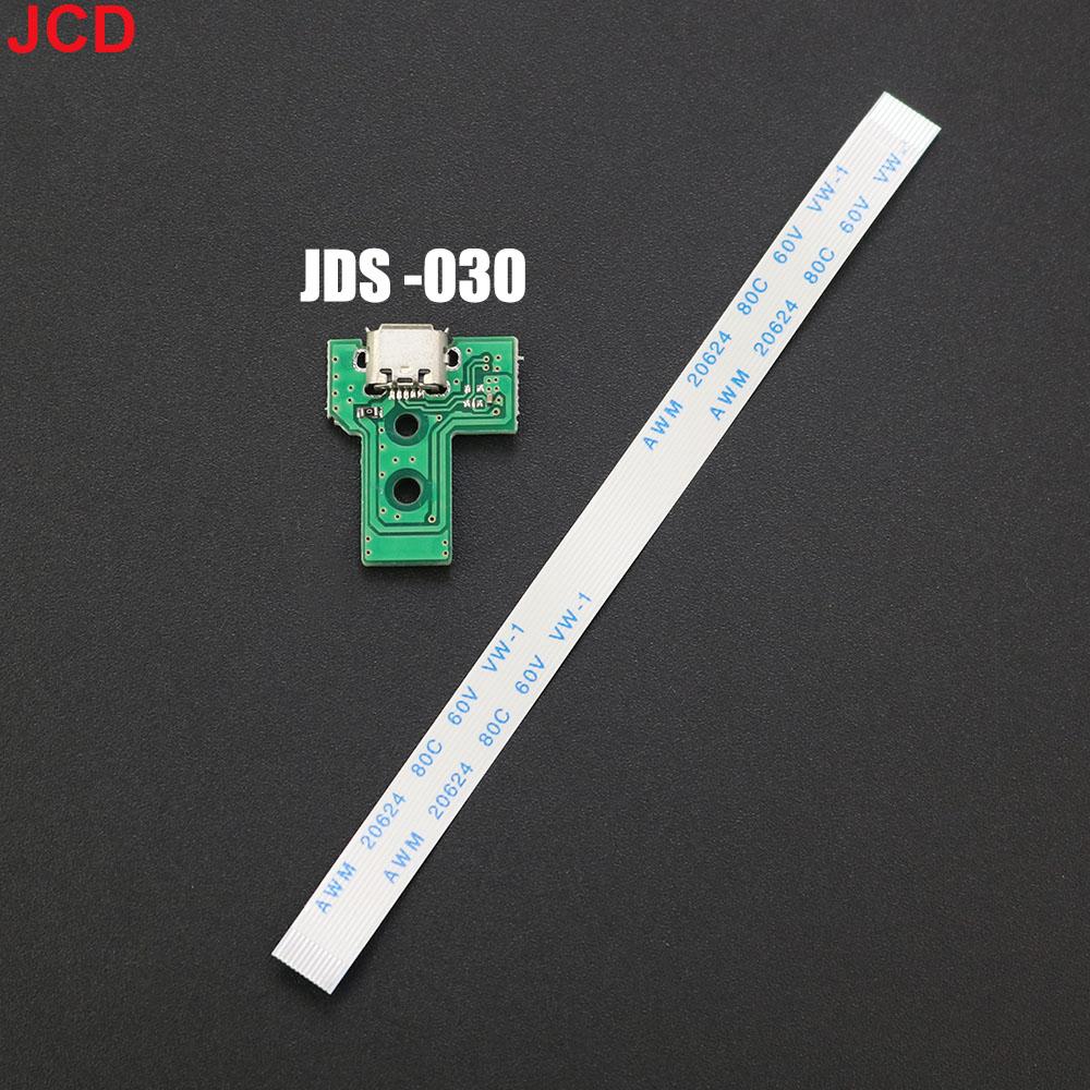 JCD 1pcs For PS4 Slim Pro Game Controller USB Charging Port Socket Circuit Board 12Pin JDS 011 030 040 055 14Pin 001 Connector