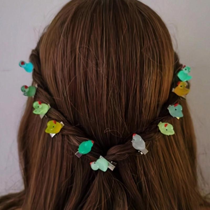 40PCS Mini Cartoon Duck Shaped Hair Accessories Side Clip Hairpins For Kids Girls Party Use Headwear