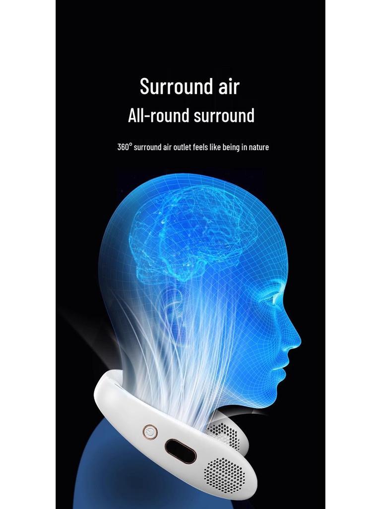 Portable USB Rechargeable Bladeless Neck Fan - Silent, Compact, Powerful Airflow
