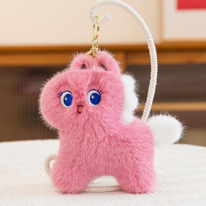 

Traditional Horse Plush Keychain With Sound For Kids Gift And Collectors розовый