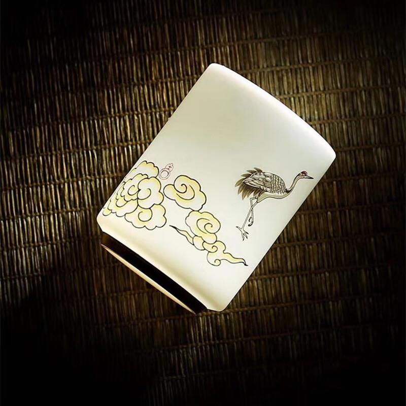 Chaxun Mutton Fat Jade Painted Porcelain Teacup