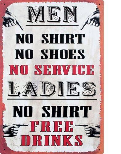

TIN SIGN Men No shirt Humorous Deco Garage Wall DecorAluminum 20x30cm（7.8x11.8inch）