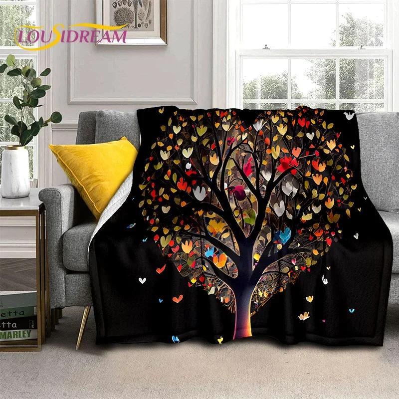 Tree of Life Nature Viking Yggdrasil Norse Soft Flannel Blanket for Bed Bedroom Sofa Picnic,Throw Blanket for Cover Outdoor Gift 75x90cm