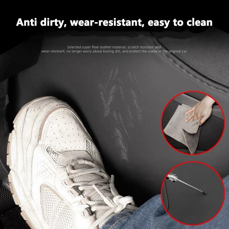 For Tesla Model Y Juniper Leather Side Defense Anti-kick Pad Central Control Anti-dirty Pad Protective Car Interior Accessories