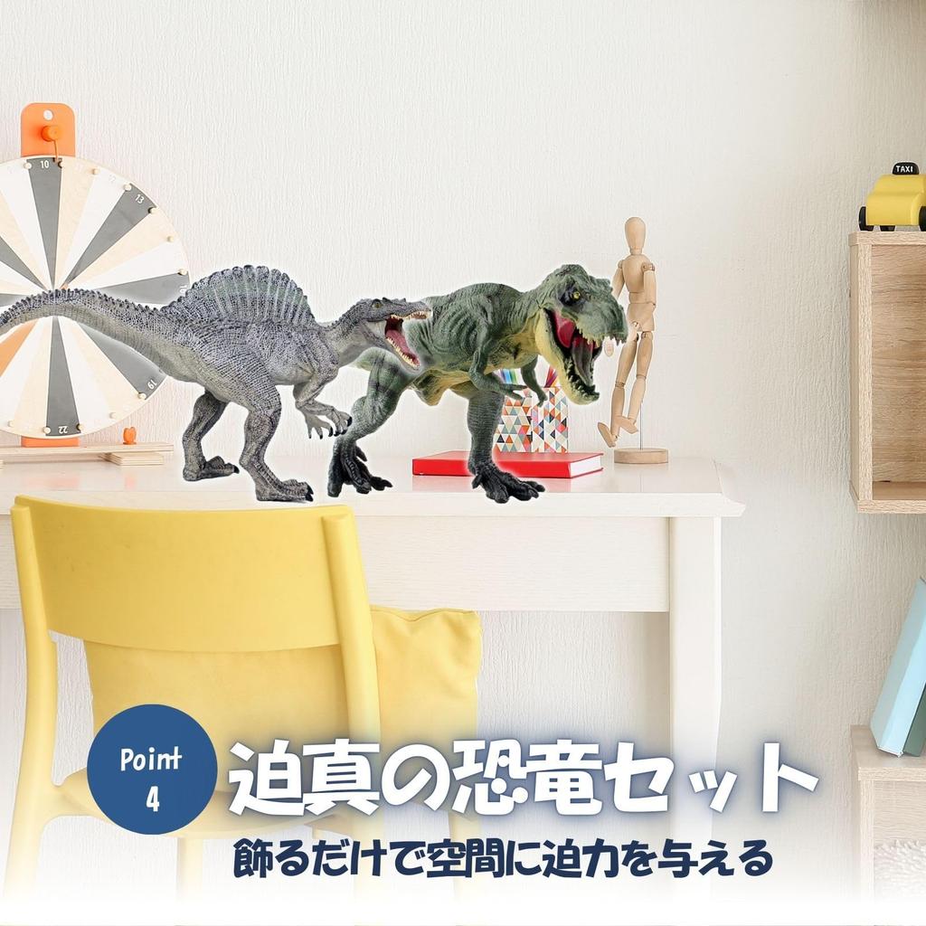 Figuras de Dinossauro Archnote Tiranossauro Rex e Espinossauro, Conjunto Grande Realista de Dinossauros
