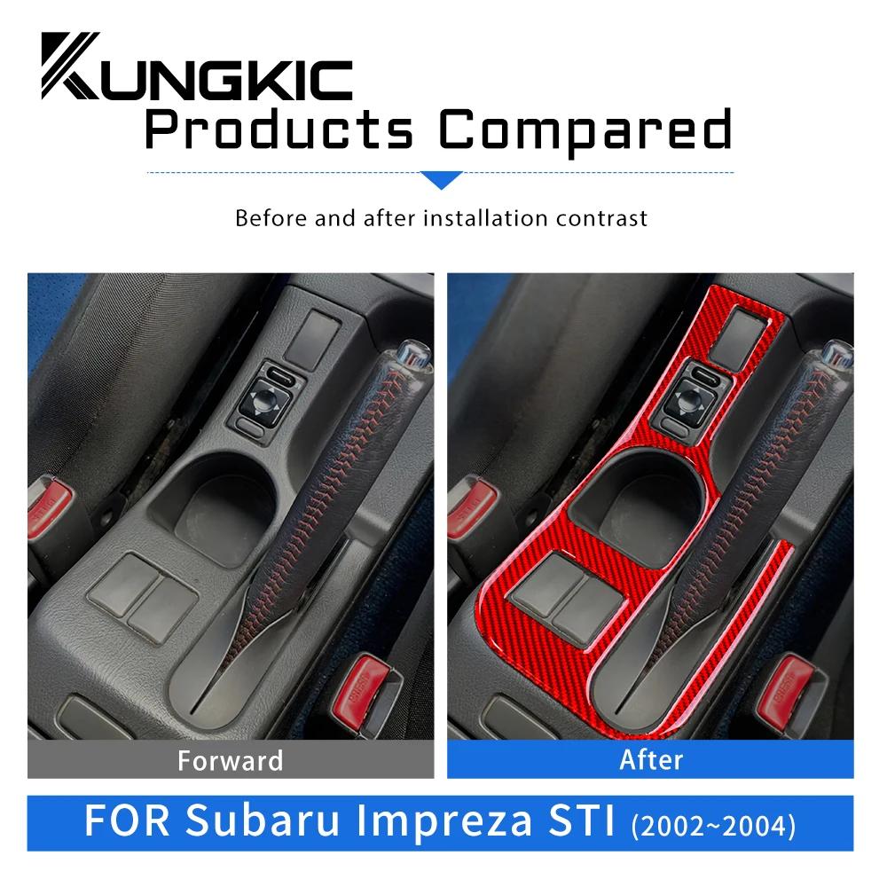 Real Soft Carbon Fiber Sticker for Subaru Impreza STI 2002 2003 2004 Parking Brake Base Accessories Interior Trim Decoration