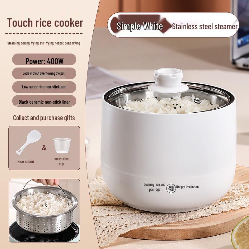 Compact Multifunctional Electric Rice Cooker Steamer – Non-stick, Low Power, Ideal for Dorms and Small Spaces