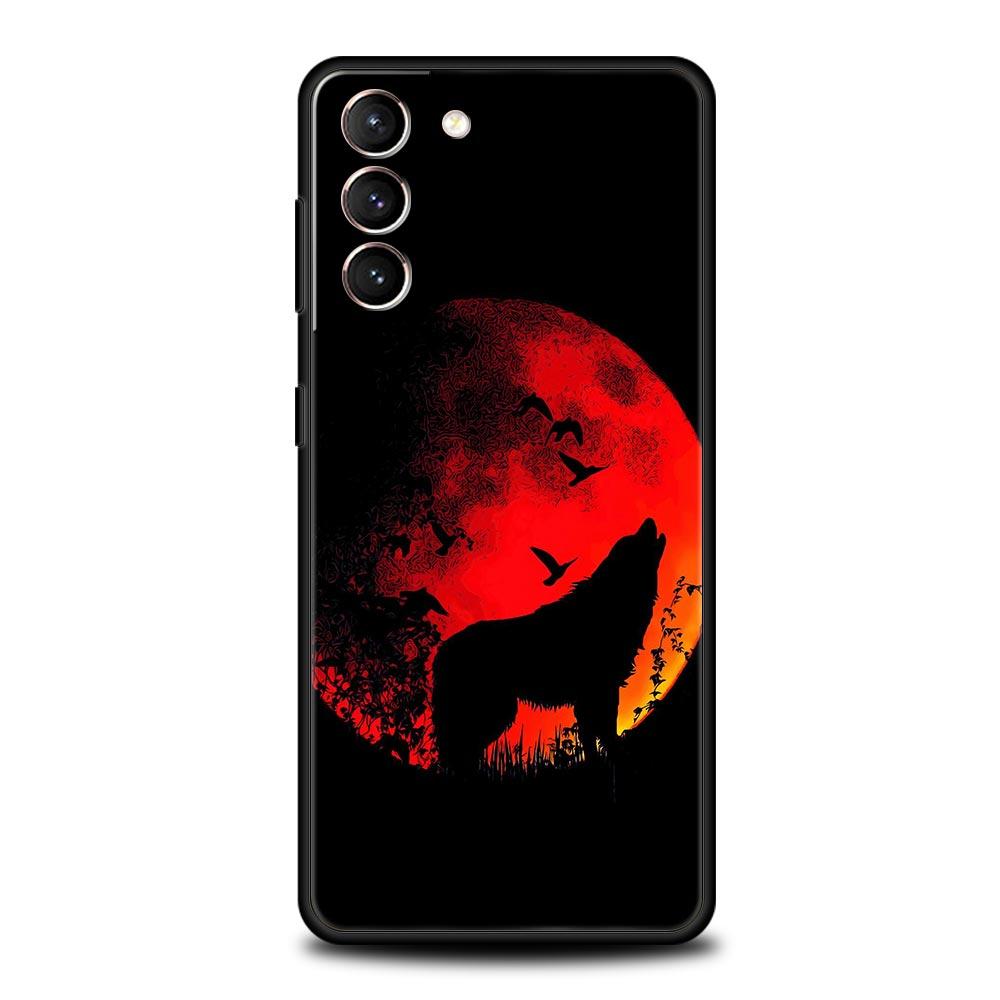 Wolf Animal Case For Samsung Galaxy S22 Ultra S21 S20 FE 5G S10 S9 S24 Plus S10E S23 Phone Cover Black Silicone Soft