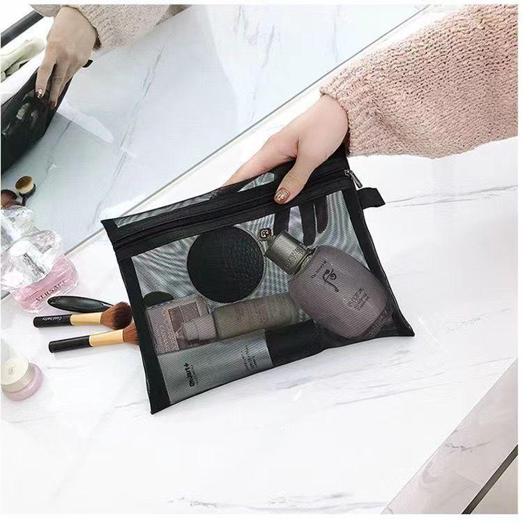 Mesh Makeup & Document Bag - Large Capacity Portable Touch-Up & Lipstick Bag