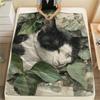 Sleeping Cats  Print Flannel Blanket, High Quality Comfortable for All Seasons, Home Decor, Warmth and Comfort