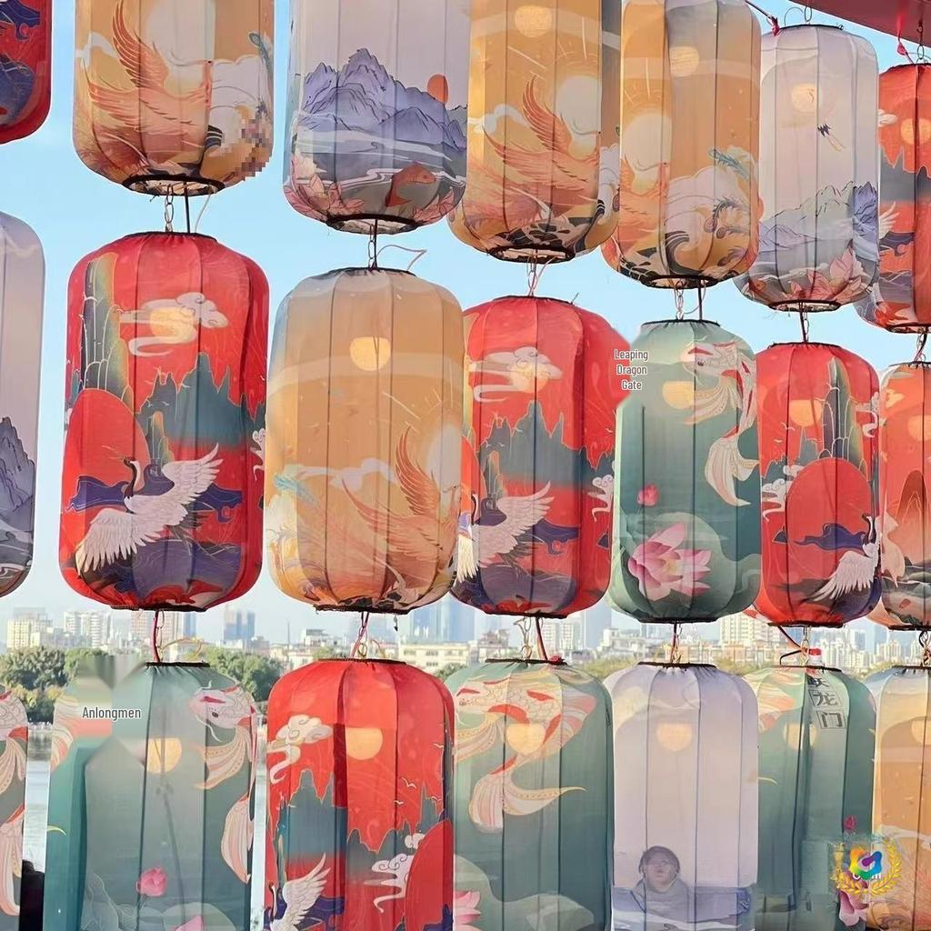 Chinese-Style Outdoor Waterproof Lantern Chandelier for Scenic and Creative Market Decoration