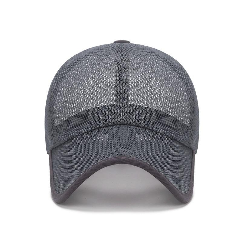 Summer Mesh Baseball Cap Men Women Breathable Sun Hat Outdoor Hollow Visor Snaps Adjustable UV Protection Hat