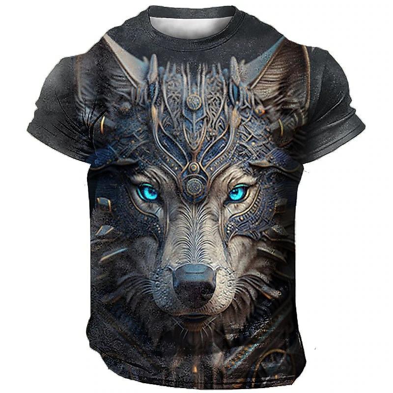 Size XXS-6XL Men's Summer Outdoor T-shirt Short Sleeve Pattern Cartoon Animal Printing Large Oversize Men's T-shirt Casual Tops