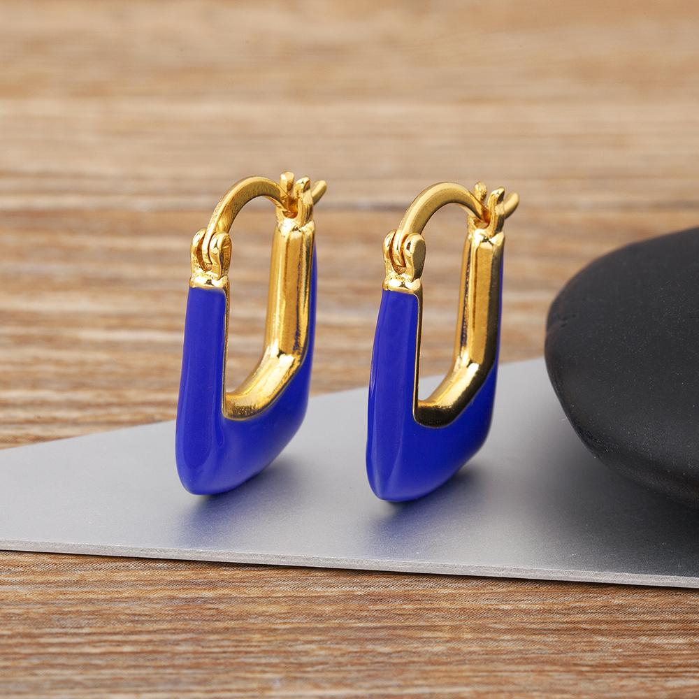 Nidin New Fashion OL Style Upscale Drop Earrings 5 Colors For Women Elegant Aesthetic Ear Jewelry Wedding Party Accessories Gift светло-синий