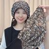 Floral Print Doublesided Fabric Hat With Wrap Strap For Autumn Winter Comfort