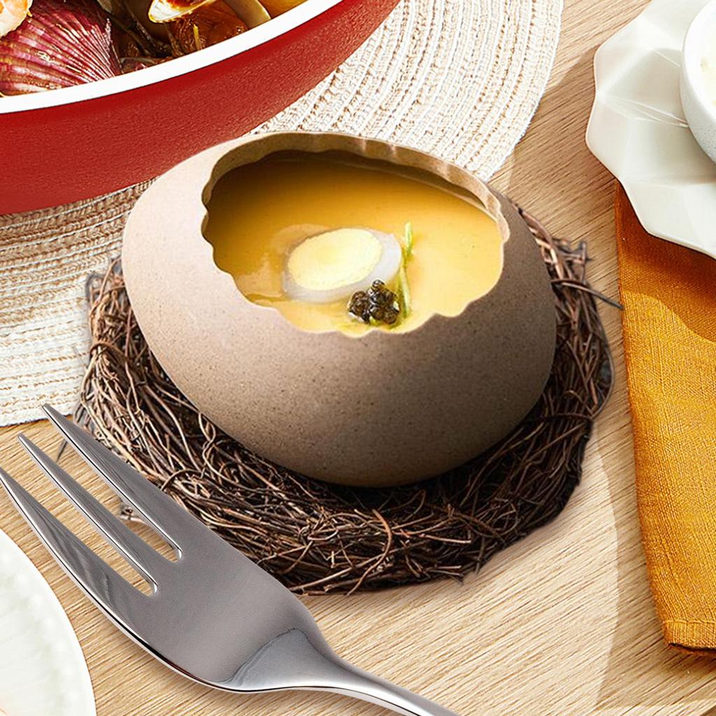 Salad Bowl Rustic Serving Container Table Decor Steamed Egg Bowl Snack Dishes for Salad Soup Side Dishes Home Apartment