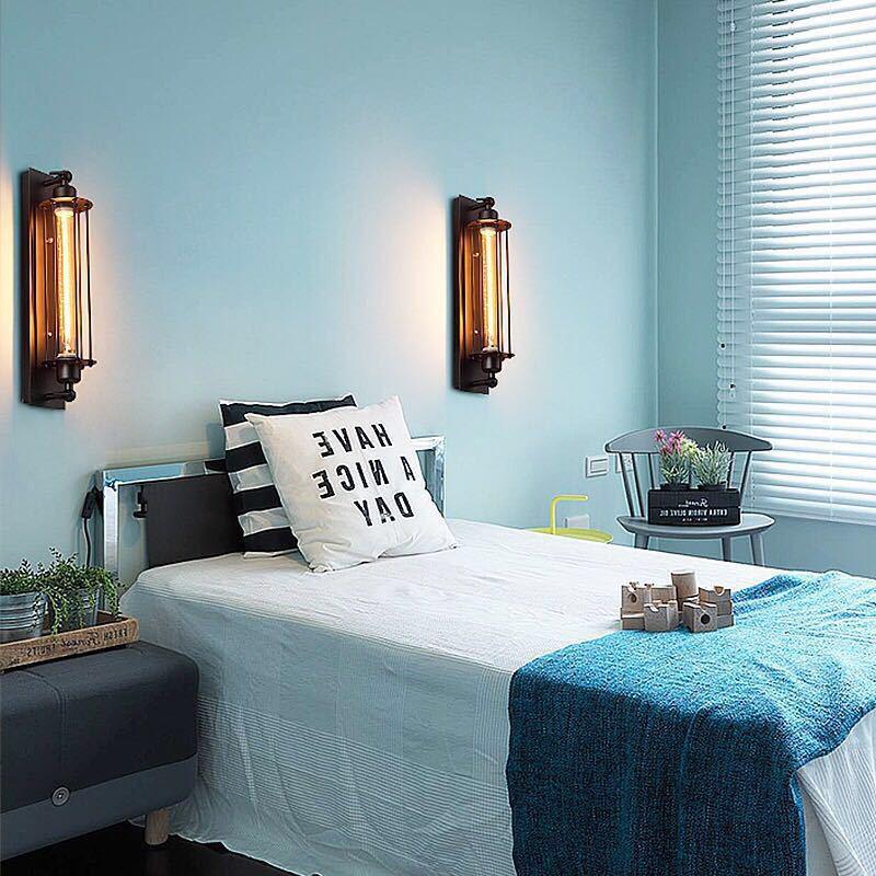 Industrial Vintage Iron Wall Lamp for Corridor or Bedside