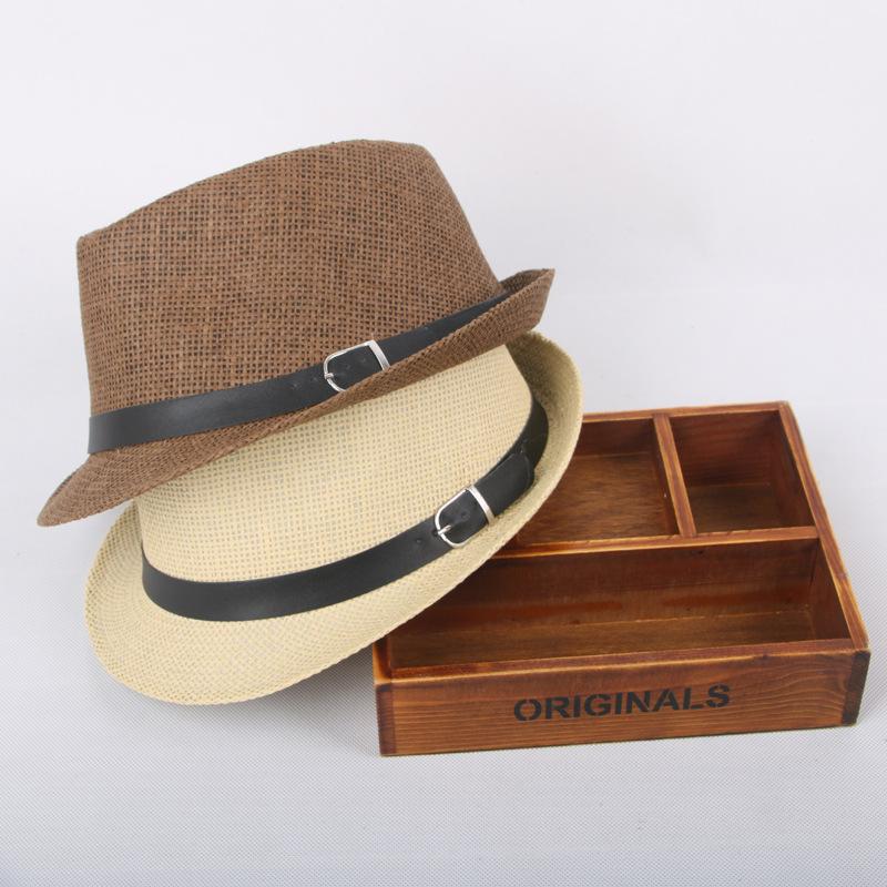Parent-child Sun Hat Summer Sun Hat Men's Straw Sun Hat Children's British Top Hat Performance Jazz Hat