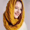 Herbst und Winter Verdickung Einfarbige Plüsch Strickwaren Krapfen Schal Outdoor Wärme Kabelloser Ring Schal